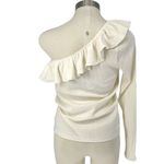 J.Crew‎ Womens Ribbed Ruffled Neck One Shoulder Top Blouse Cream Size Medium NWT Photo 4