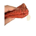 Cornelia Guest Clutch Womens coral Woven Faux Leather Foldover Purse Zip Bag Red Photo 7