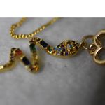 Source Unknown Unique Multi Color Crystal/Rhinestone Snake Gold Tone Heart Link Chain Necklace Photo 2