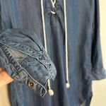 Rails  Blue Chambray Rachel Shirt Dress Lace Up Mini Tencel Preppy Nautical Photo 4