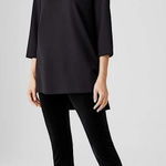 Eileen Fisher Stretch Velvet Knit Ankle Length Leggings Black Small Photo 0