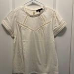 Frye Embroidered Yoke Tee Cream Size Medium – NWT Photo 1