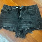 ZARA  black denim cutoff shorts Photo 1