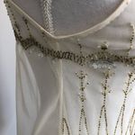 PJK Patterson J Kincaid Top Cami Sleeveless High Neckline Sequin Beaded Boho Gold Photo 9