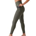 Athleta Salutation Stash Wrap Tight leggings cutouts pockets Hematite Grey Sz LP Photo 2