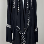 The Pyramid Collection Cardigan Women 3X Black Embroidered Open Long Sleeve Boho Photo 0