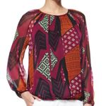 Diane Von Furstenberg  Womens Blouse Sz M Collage‎ Hathaway Ethnic Collection NEW Photo 1