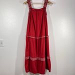 Old Navy  Maxi Dress Embroidered Sleeveless‎ Pockets Summer Dress Red Medium Photo 2