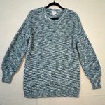 Isabel Maternity by Ingrid & Isabel Blue Space Dye Texture Knit Sweater Medium Photo 5