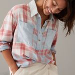 American Eagle  Outfitters Oversized Plaid Polo Shirt Photo 0