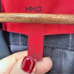 Mango  Women's‎ Navy Pinstripe Wool Blend Longline Coat Blogger Favorite Size S Photo 2