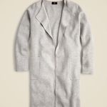 J.Crew NEW  Juliette Collarless Sweater Blazer Pockets Long Gray Relaxed XXS Photo 4