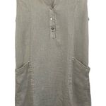 Blu Orchid Italian Linen Dress Tunic cap sleeve cream size Medium Photo 0