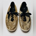 Kate Spade  Keds Women's Gold Glitter Satin Lace Up Sneakers Tennis Shoes Photo 10