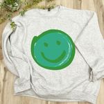 Boutique NEW / Green smiley face sweatshirt -  custom Photo 0