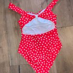 Cupshe NWT Red Polka Dot Belted One-Piece Swimsuit Retro Pinup M Photo 8