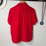 Petite Sophisticate 🏷️ RED SILK S/S Blouse Button Down Short S Vintage 90s Y2K Photo 3
