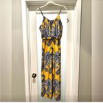 Magic  Yellow Paisley Maxi Dress Size M • Adjustable Straps • Boho Preppy Photo 1