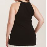 Torrid  3 Plus Size Foxy Cutout Tank Solid Black High Neck Choker Cotton Blend 3X Photo 2