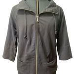 Ann Taylor  Black Full Zip Lightweight‎ Jacket 3/4 Length Sleeves Pockets Size M Photo 0