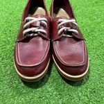 Vintage Women’s Leather Loafers SZ 9.5 Burgundy Shoes Casual Preppy EUC Red Photo 2