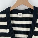 CAbi  Whistle Cardigan‎ Striped Button Front V-Neck Relaxed Dolman Sleeve Pockets Photo 2