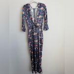 Victoria's Secret Women's Sz S Luxe Satin One Piece Sexy Keyhole Jumpsuit Floral Photo 7