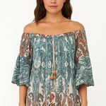 Est. 1946 Plus Size 22 Boho Chic Paisley Off-Shoulder Dress Multicolor Photo 0