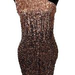 a.n.a NEW -Kaci Ombre Bronze Sequin One Shoulder Stretch Formal Classy Party Dress Photo 0