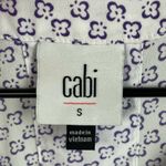 CAbi  Priscilla Top #5905 Women's Size Small White Purple Floral Print Business Photo 4