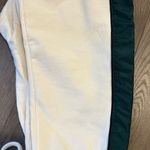 ZARA sweatpants. White with green accent stripe. Photo 4