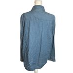 Wrangler Retro Boyfriend Style Embroidered Pearl Snap Chambray Top Large Western Photo 5