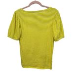 Loft Ann Taylor  Women's Lemon Squeeze Stripe Crinkle Puff Sleeve Top Sz S Blouse Photo 5