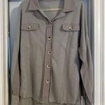 Gray Casual Button Down Shirt with Long Sleeves Size L Photo 0