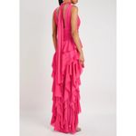 Alice + Olivia  Holly Ruffle Maxi Dress With Scarf in Raspberry 2 New Womens Gown Photo 12