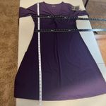 Eddie Bauer  Travex Dress Womens L Midi Purple Solstice Twist Knot UPF 50+ V-Neck Photo 1