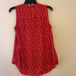 Collective Concepts  Red Polka Dot Sleeveless Blouse V Neck Pocket Top Women’s XS Photo 1