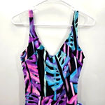 Slimsuit Purple Tropical One Piece Bathing Suit Swimwear Swimsuit Medium Size 10 Photo 2