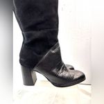 Dolce Vita 9.5 Tall Suede Embossed Crock Zip Heeled Boots in Black Photo 5