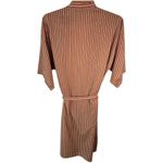 Pierre Cardin VTG Striped Robe Beige Red White Short Sleeve Belted Loungewear Photo 2