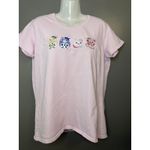 Gildan  Shirt Womens XL Pink Embroidered Cow Graphic Tee T-Shirt Animals Photo 1