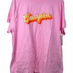 Champion  Graphic Tee Women's 2XL Pink Logo Print Jersey Short Sleeve NEW Photo 0