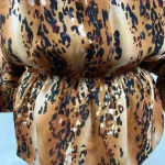 Parker  Womens Top Blouse Black brown Size Small winged sleeves Photo 4