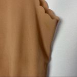 Coveted Clothing  Boutique Light Brown Chiffon Scallop Tank Top L Photo 4