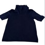 Chaus size large black short sleeve cowl neck tunic sweater EUC Black Photo 0