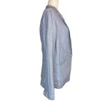 Poetry Blue 100% Linen Lightweight Blazer Jacket Sz 6 Pockets Unlined Lagenlook Photo 3