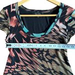 Karen Kane  Swirl Tie Dye Abstract Art Print Double Mesh Knit Nylon Dress‎ Small Photo 5