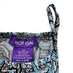Hot Gal Blue black print halter neck romper sz xs by keyhole back elastic waist Photo 5
