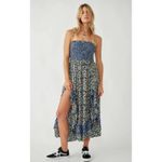 Free People New! One I Love Denim Combo 100% Viscose Midi dress Medium $128 Photo 3
