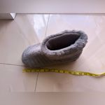 Dearfoams Bootie Slippers Faux Fur adult Unisex,  pair of gray faux fur bootie slipper Photo 2